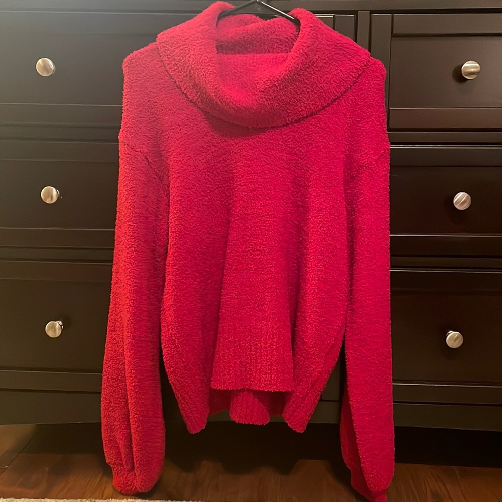 Jessica Simpson red turtleneck sweater